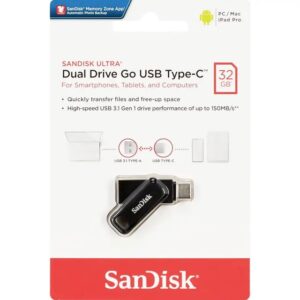 SanDisk Ultra Dual Drive Go 32GB – USB Type-C & Type-A, High-Speed OTG Flash Drive