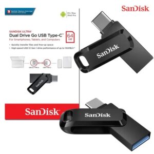 SanDisk Ultra Dual Drive Go 64GB – USB Type-C & Type-A, High-Speed OTG Flash Drive